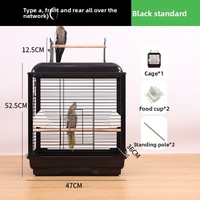 Cage à oiseaux en verre transparent Crystal Palace Luxe pour oiseaux de petite à moyenne taille, cage à perroquet pour la maison, avec plateau de jeu et support roulant.