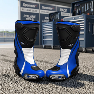Botas de Motociclismo Obexa para Hombre, de Cuero Genuino, de Alto Rendimiento, con Protección de Tobillo y Suela Antideslizante, para Primavera/Verano - Product Image 3