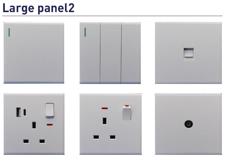Universal Electrical Control 13A Multi Switch Socket 220V-250V Wall Switches White PC Touch Point BS Standard Power Socket