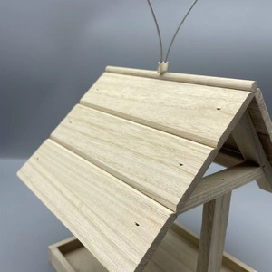 Wooden Birdhouse Ornament 17x16x22 Cm <b>Hanging</b> <b>Garden</b> Decoration Natural Finish Small Size - Product Image 3
