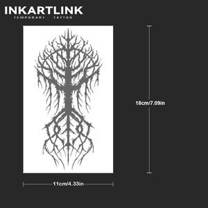 สติกเกอร์สักลาย INKARTLINK สำหรับติดผิวกาย ลายต้นไม้สีเข้ม สไตล์โกธิค กันน้ำ เป็นมิตรกับสิ่งแวดล้อม ติดทนนาน 15 วัน ขายส่ง - Product Image 4