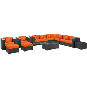 Ensemble de canapés au design classique, meubles d'extérieur pour la maison, salon de jardin, salon de jardin en rotin tressé, coussins épais, ensemble de canapés 9 places - Product Image 1