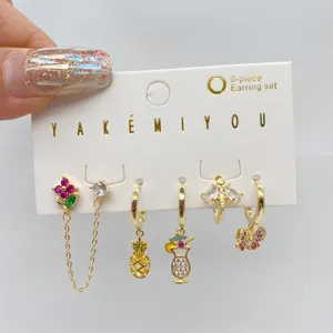 Nettes Design Yakemiyou Ohrringe Set Blume Cocktail Bienen Rad Multi Color Diamond Anhänger Ohrringe für Frauen Mädchen