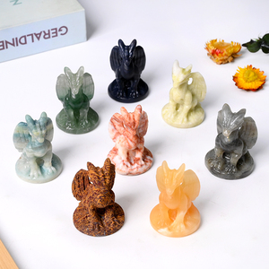 Großhandel Natürliche Kristallkunstwerke Kristalltier-Steinfiguren und -Skulpturen Fliegender Drache Figuren zur Heimdekoration - Product Image 6