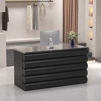 Mostrador de Recepción Moderno y Lujoso en Color Negro para Tienda de Ropa, Oficina, Salón, Comercial, en Oferta