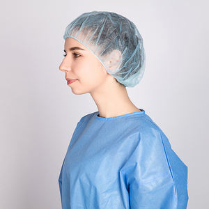 Topi Bob sekali pakai, 19 "21" 24 "biru elastis tahan debu industri makanan untuk dokter Suster Polipropilena Non Woven PP - Product Image 5