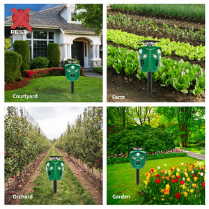 เครื่องไล่สัตว์ด้วยพลังงานแสงอาทิตย์360กลางแจ้งพร้อมไฟกะพริบ LED แรงสูงเครื่องยับยั้งสัตว์ป่าเครื่องไล่ลิงอัลตราโซนิก - Product Image 5