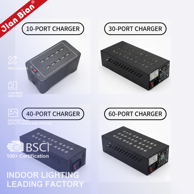 30/40/60/80/100/120/160 Ports Multi USB Charging Station Block Fast Smart Charger Hub Dock Hotel Restaurant Commercial Project