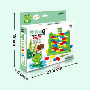 Non lasciare che la rana cada giochi da tavolo interattivi set 48 pz fai da te che spinge i mattoni a muro giocattoli rana gioco da tavolo equilibrio gioco per bambini - Product Image 4