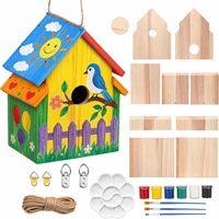 Grande maison à oiseaux en bois à faire soi-même pour enfants, kit de construction de maison à oiseaux en bois