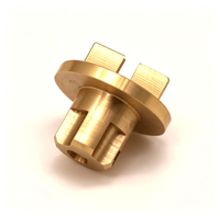 Custom CNC Turned Brass Coupling Insert, Special-Shaped Flange Brass Connector for Mechanical Transmission