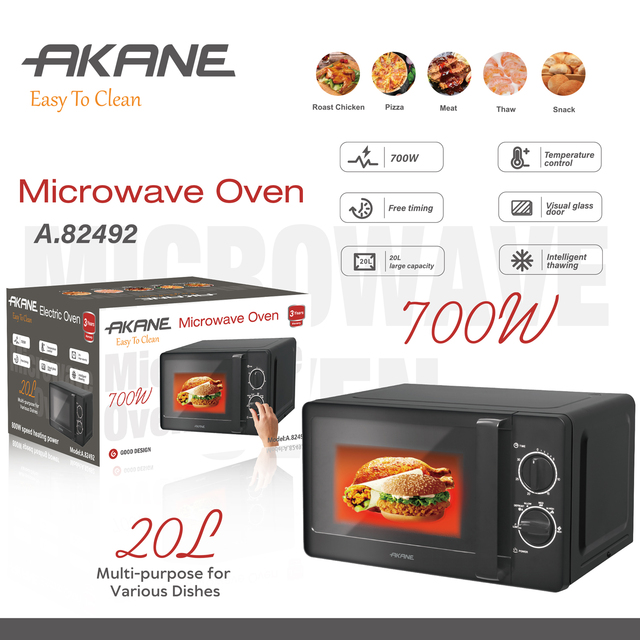 AKANE  Brand Multifunction Mechanical Control Microwave Kitchen Microondas Electric 20L Large Microwave Oven With Sound On/Off