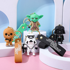 Nouveau porte-clés <span class=keywords><strong>Star</strong></span> <span class=keywords><strong>Wars</strong></span> le plus vendu, le Mandalorian, Merchandise, pendentif porte-clés Darth Vader en gel de silicone, emballé individuellement - Product Image 2