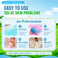 Ensemble de 12 sels de bain pour enfants de luxe sur le thème de l'océan avec des jouets surprises |   Bombes de bain bio à la noix de coco, cadeau naturel pour le spa et l'aromathérapie