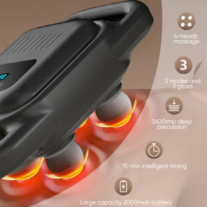 Massage pistole Deep Tissue,Percussion 4-Kopf-Massagegerät mit Zeit steuerung, 4-Kopf-Rückenmassagegerät Handheld - Product Image 4