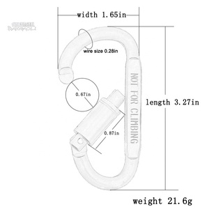 Baichao 8 # D Vít Hình 85*45Mm Ngụy Trang Hợp Kim Nhôm Kim Loại Clip Keychain Biểu Tượng Tùy Chỉnh Snap Khóa <span class=keywords><strong>Carabiner</strong></span> Móc Khai Thác Mỏ - Product Image 2