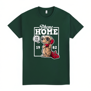 T-shirt Phone Home 1982, design mignon de dinosaure, style rétro, coupe unisexe - Product Image 2