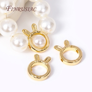 In ottone metallo attraverso il foro perlina cerchio 18K placcato oro gatto/coniglio struttura a forma di <span class=keywords><strong>perline</strong></span> distanziatore connettori fai da te creazione di gioielli - Product Image 1