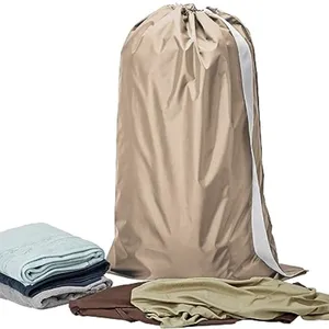 Heavy Duty Wholesale Flexible Custom Logo Drawstring Oxford Nylon Laundry Bag For Clothes