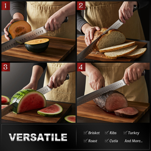 <span class=keywords><strong>Couteau</strong></span> à <span class=keywords><strong>jambon</strong></span> en acier 5Cr15MoV, couteaux à poitrine de bœuf de 12 pouces, <span class=keywords><strong>couteau</strong></span> à pastèque en métal - Product Image 6