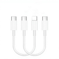 Kabel USB Type-C ke Type-C Berkualitas Tinggi dengan Inti Tembaga 0.25M, Jaket TPE, Pengisian Cepat 6A, Dapat Disesuaikan untuk Ponsel IPhone/iPad
