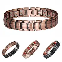 Nouveau Bracelet géométrique en titane magnétique pour hommes, bijou Vintage à motif de Dragon, cuivre rouge, Double rangée, nouveauté