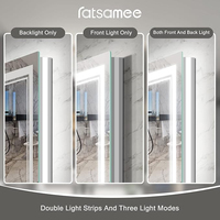 Miroir de salle de bain intelligent et moderne en métal à double éclairage LED avec fonction anti-buée IP44, rétroéclairage à 3 couleurs réglables, idéal comme cadeau d'anniversaire