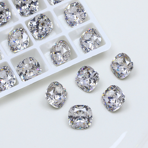 Đông Châu aaaaa Zircon đá Cushion cut 8-10 mét rõ ràng <span class=keywords><strong>Cubic</strong></span> <span class=keywords><strong>Zirconia</strong></span> hạt bán buôn tổng hợp đá quý cho trang sức phụ kiện - Product Image 2