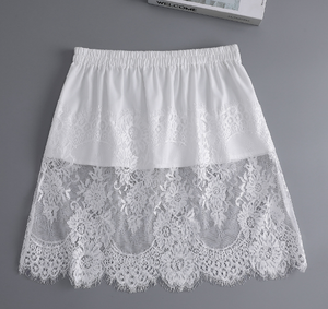 Ecowalson Lace Floral Fake Skirts for Women <strong>Shirt</strong> <strong>Extenders</strong> Adjustable Fake Top Lower Sweep Fake Hem Detachable Waist Underskirt - Product Image 6