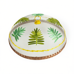 Copertura per Alimenti Excelsa Design Fogliame 30x11.5x30 Cm Coperchio in Rete Multicolore con Bordo Giallo - Product Image 2