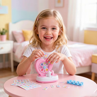 Ensemble de manucure pour enfants, table de maquillage avec miroir, autocollants, jeu de salon de beauté, cadeau pour filles