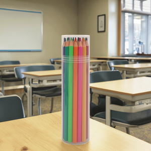Paquete de tubo de plástico <span class=keywords><strong>24</strong></span> piezas Juego de lápices de colores al óleo Juego de lápices de colores solubles en agua - Product Image 6