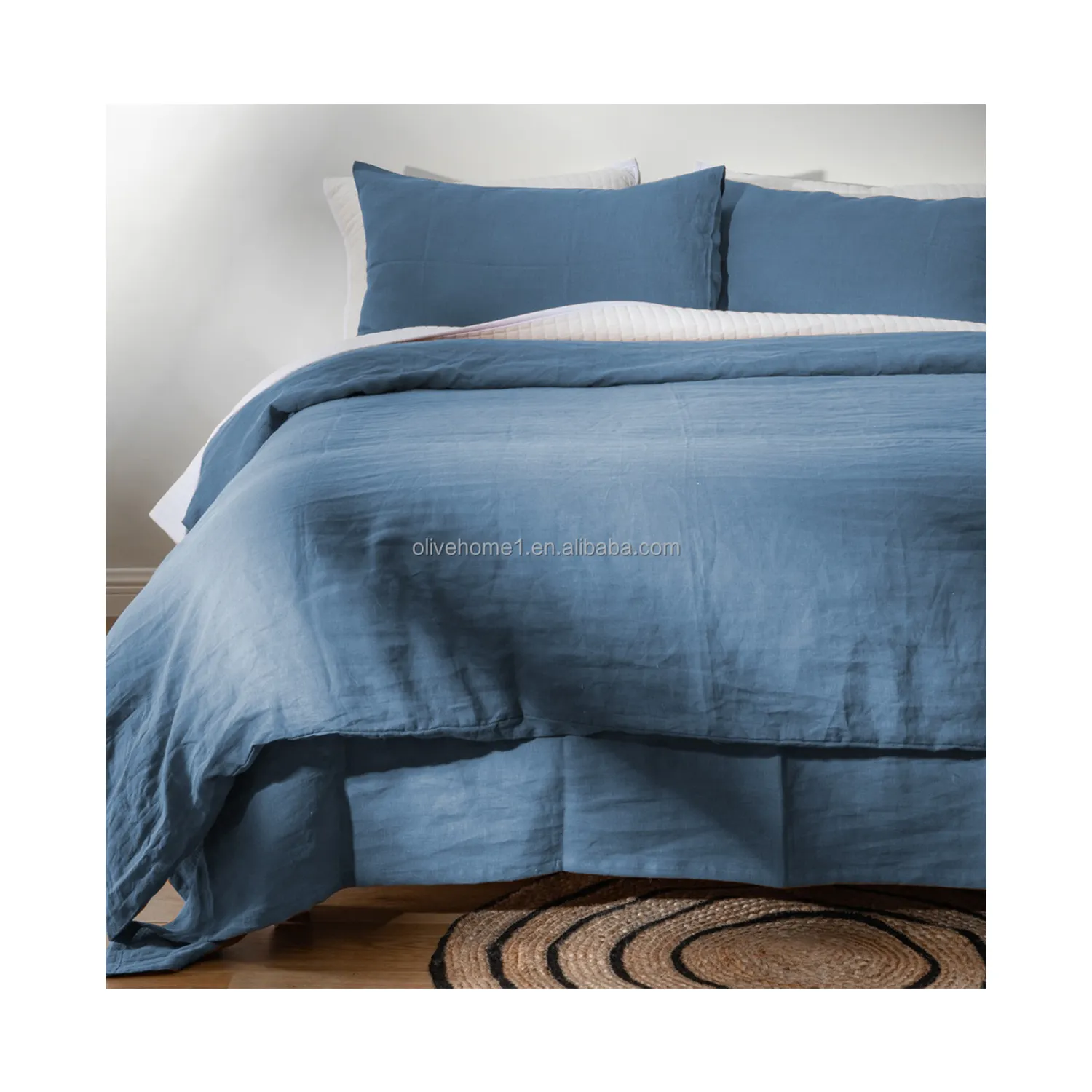 Bedding Duvet Cover Set 100% Washed Cotton Linen Like Textured Breathable Durable Soft Comfy Comforter set