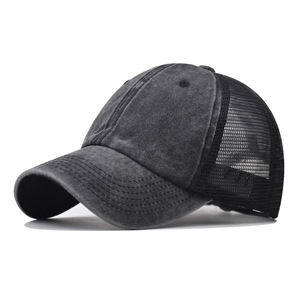 Tấm ánh sáng cũ nắp lưới <span class=keywords><strong>cotton</strong></span> 5-panel Dobby Mũ bóng chày thể thao ngoài trời Mũ thoáng khí cho nam giới và phụ nữ kinh doanh áp dụng - Product Image 6