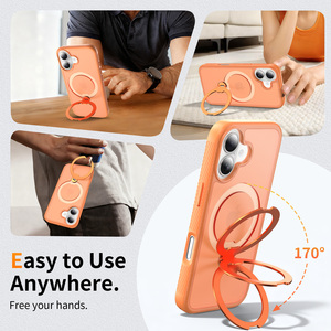 เคสโทรศัพท์แบบหมุนได้ 360 องศา สำหรับ <span class=keywords><strong>iPhone</strong></span> 17 Pro <span class=keywords><strong>Max</strong></span> พร้อมแม่เหล็กกันกระแทก TPU+PC รองรับการชาร์จไร้สายและป้องกันรอยนิ้วมือ - Product Image 4