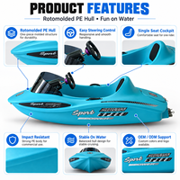 Bateau de karting aquatique en PE rotomoulé pour parcs aquatiques, zones scéniques, stations balnéaires et divertissements en plein air