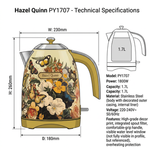 Stainless Steel <b>Kettle</b> 1.7L Fast-heating With <b>Temperature</b> <b>Control</b> for Home Office Hotel & Outdoor Use Stainless Steel <b>Kettle</b> 1.7 - Product Image 6