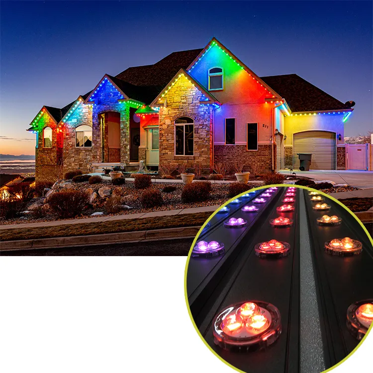 E-top 30mm 12 IP68 Outdoor 3 Points Led Christmas Holiday SMD 5050 RGBW Led Pixel Point Lights Gemstone Permanent Lights