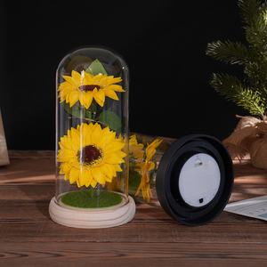 Regalo para el Día de la Madre, <span class=keywords><strong>Dos</strong></span> Adornos de Girasol, Manualidades con Cúpula de Cristal Luminosa, Regalo Creativo para el Día de San Valentín, Hecho a Mano por el Fabricante - Product Image 2