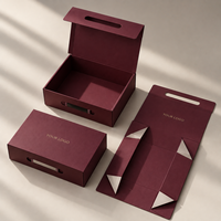 Boîte à chaussures pliable à fermeture magnétique, réutilisable, artisanale, design personnalisé, avec poignée