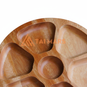 Plateau de présentation plat en bois naturel pour hôtel, accessoires de service en bois de caoutchouc - Product Image 1