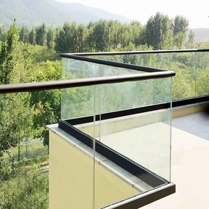 Écrans en verre rétractables réglables en hauteur pour terrasses de restaurant cloison de salle à manger/garde-corps en verre sans cadre réglable - Product Image 4