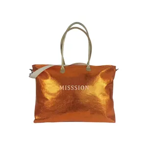 Sac à bandoulière pour dames de grande capacité fourre-tout pour le shopping Logo personnalisé Durable Brillant Sacs à main pour femmes Usine directe Voyage