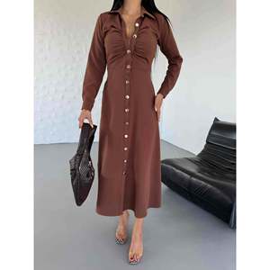 Vestido Camisero - Marrón - Product Image 1