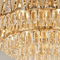 Lustre rectangulaire moderne de luxe en cristal K9 pour salon et chambre à coucher, indice de protection IP65
