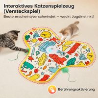 Jouet interactif intelligent rechargeable pour chat avec motif floral, son de souris à induction tactile, pour l'exercice des animaux de compagnie en intérieur
