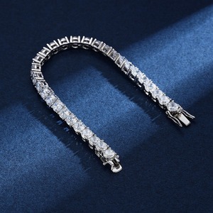 2026 joyería <span class=keywords><strong>de</strong></span> la suerte 925 plata esterlina cuatro garras 5mm completo 5A circón tenis <span class=keywords><strong>pulseras</strong></span> semanales para unsex Navidad hip hop SL005 - Product Image 1