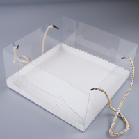 Boîte à gâteau en plastique transparent portable personnalisée tarte au fromage en PVC PET transparent pour emballage de rouleaux suisses d'aliments et de pain industriels américains