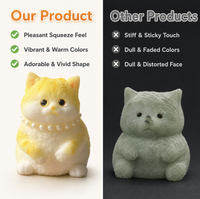 Jouet Squishy Grand Chat en TPR Peint à la Main, Jouet à Presser Anti-Stress pour le Jeu Sensoriel, les Moments de Calme et l'Utilisation Quotidienne