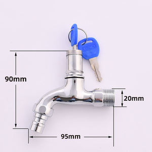 <span class=keywords><strong>Robinet</strong></span> verrouillable en alliage de zinc pour machine à laver à froid unique <span class=keywords><strong>robinet</strong></span> d'eau de lavage à poignée unique avec clé de verrouillage <span class=keywords><strong>robinet</strong></span> antivol extérieur - Product Image 6